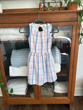 Carter's Girls' Sleeveless Plaid Dress in Blue & Pink